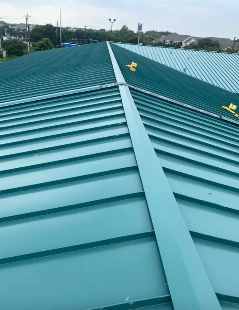Green commercial metal roof ridge and valley for Metal Roof Repair in Waldorf